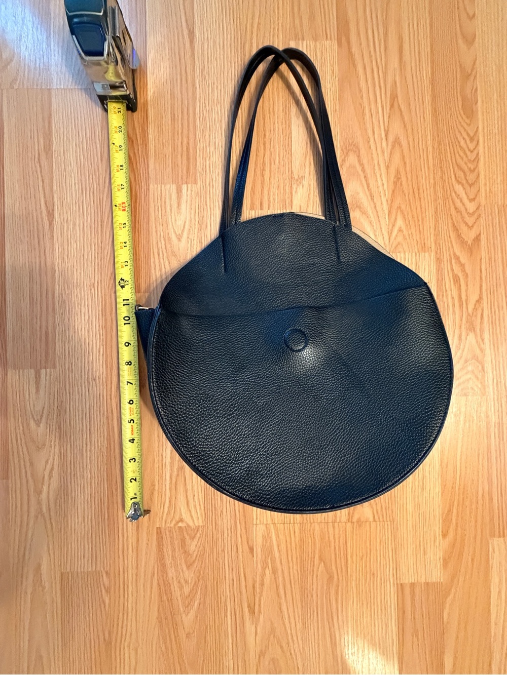J. Crew Black Round Leather Shoulder Bag